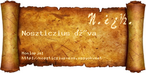 Noszticzius Éva névjegykártya